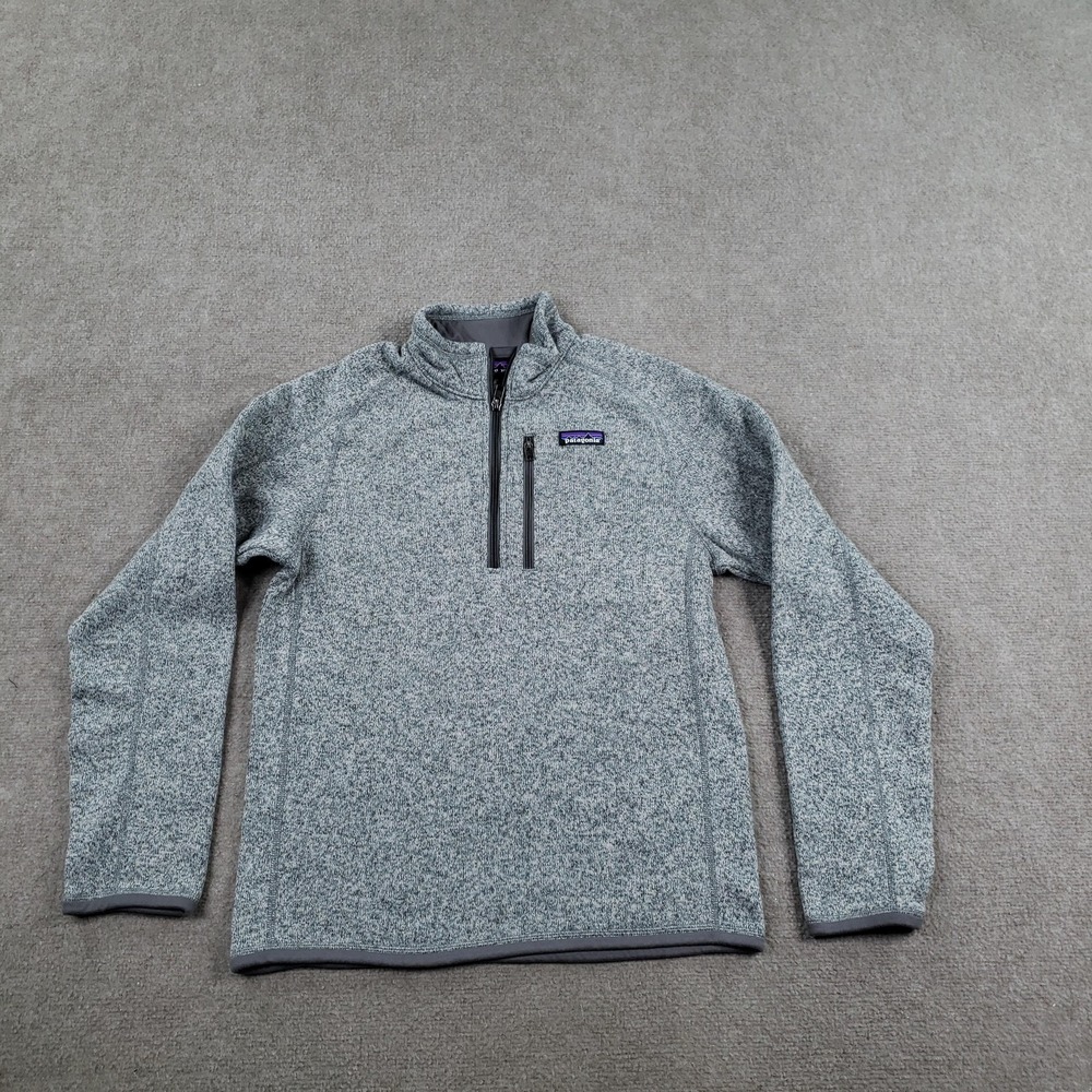 Patagonia Better Sweater Jacket Mens Small Gray 1/4 Zip Lined Pockets Fleece